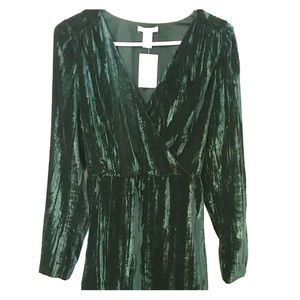 Dark green velvet cocktail dress H&M
